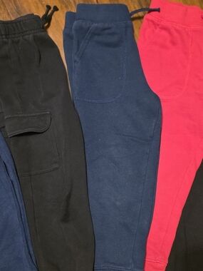 Kids Cozy Jogger Pants - Black, Navy & Red